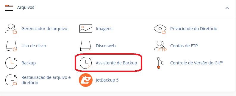 Assistente de backup cPanel / HospedagemHost