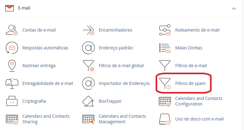 Filtros de Spam no cPanel / HospedagemHost